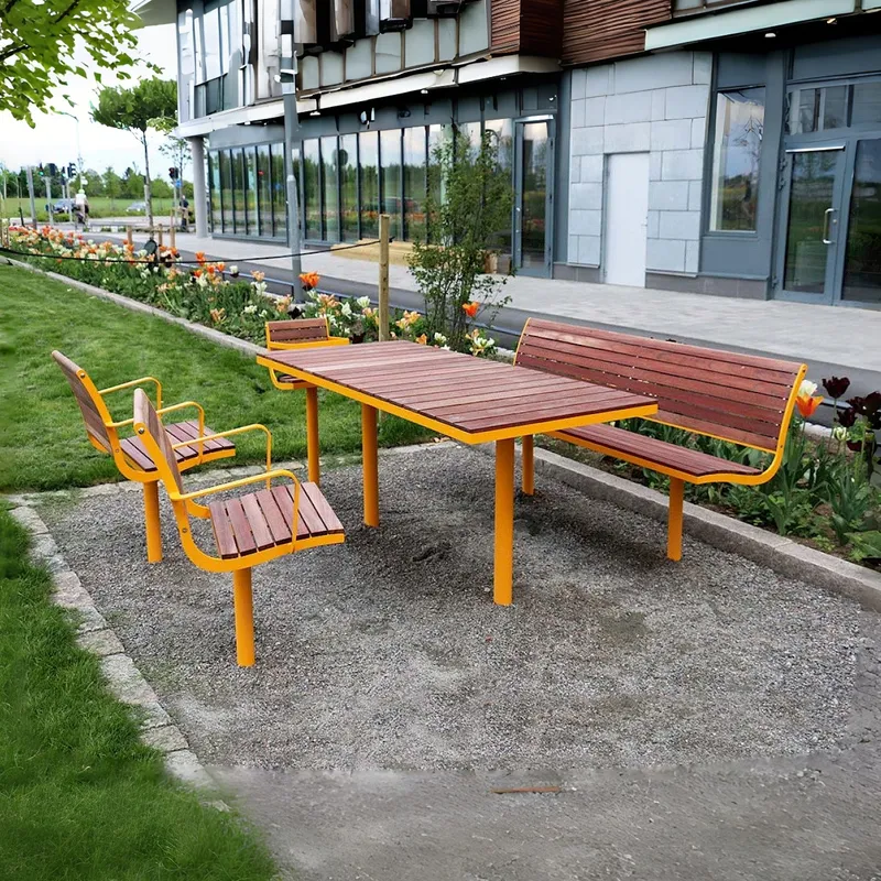 Outdoor Furniture Yellow - Conjunto de Mesa e Cadeiras de