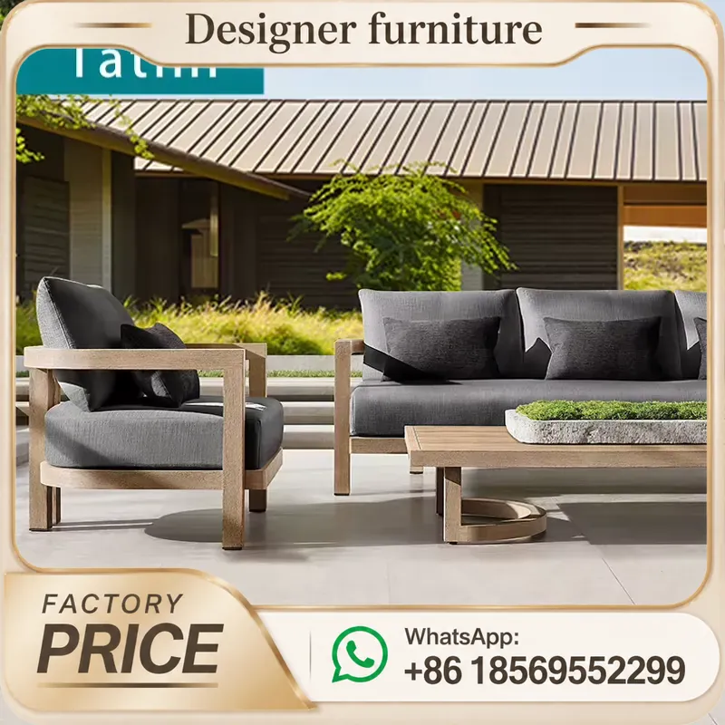 Outdoor Furniture Hotel - Conjunto de sofá de madeira teca