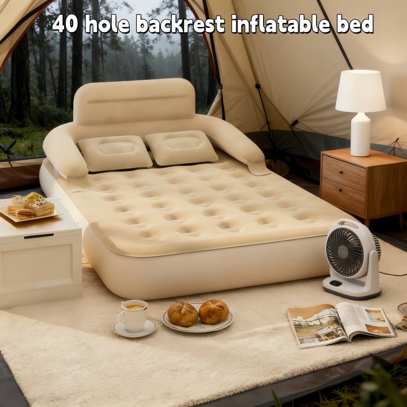 Outdoor Furniture Pillows - Cama Inflável Portátil para Dois com