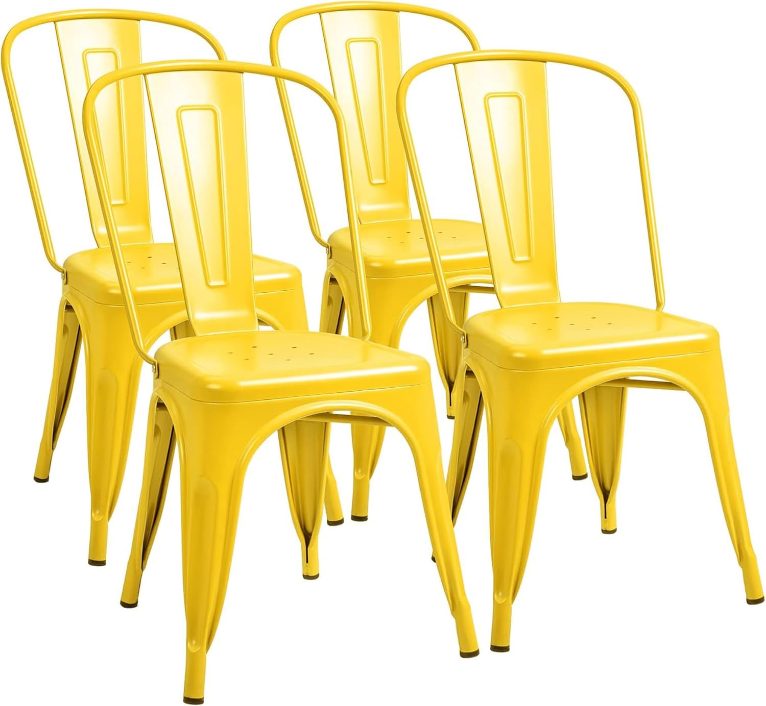 Outdoor Furniture Yellow - Conjunto de 4 cadeiras de jantar