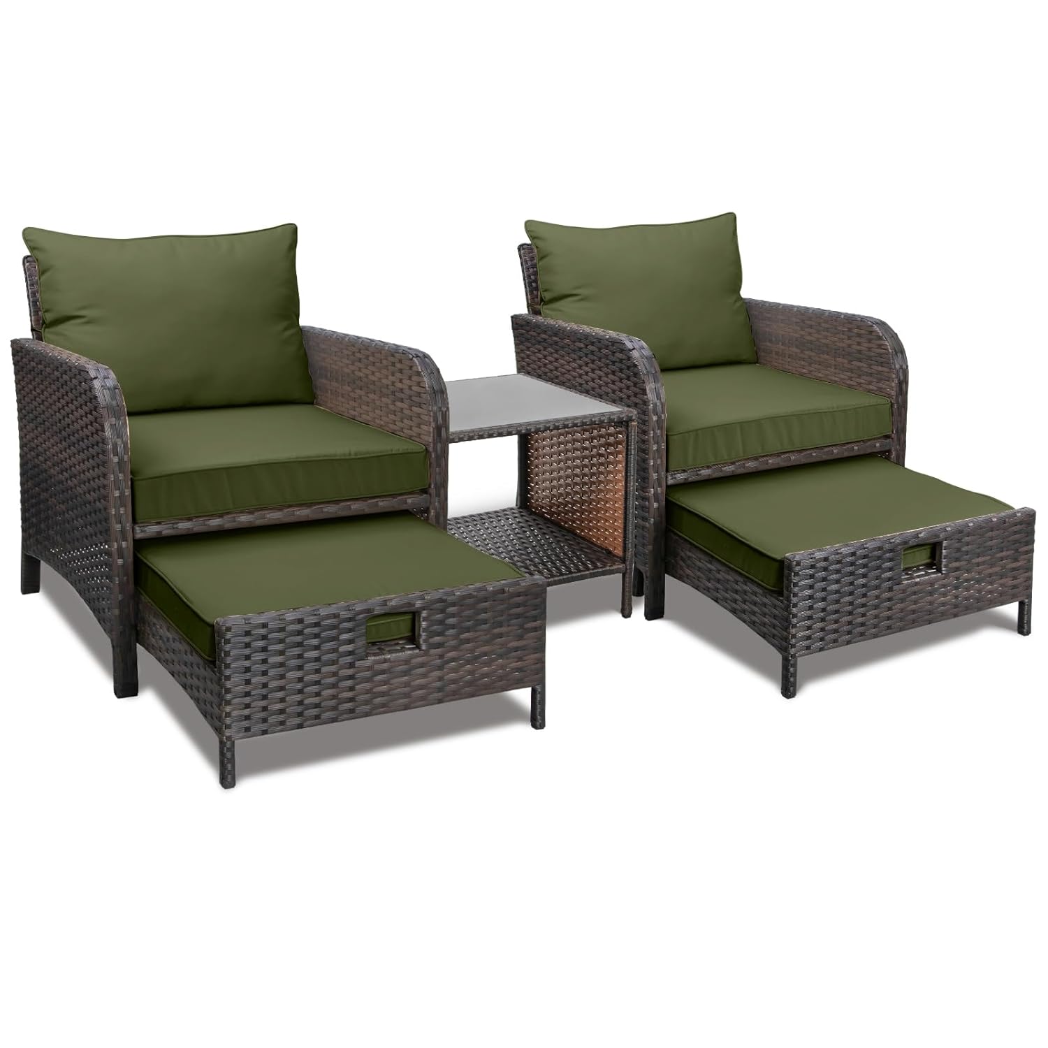 Rattan Lounge Set - Conjunto de 5 Peças de Rattan