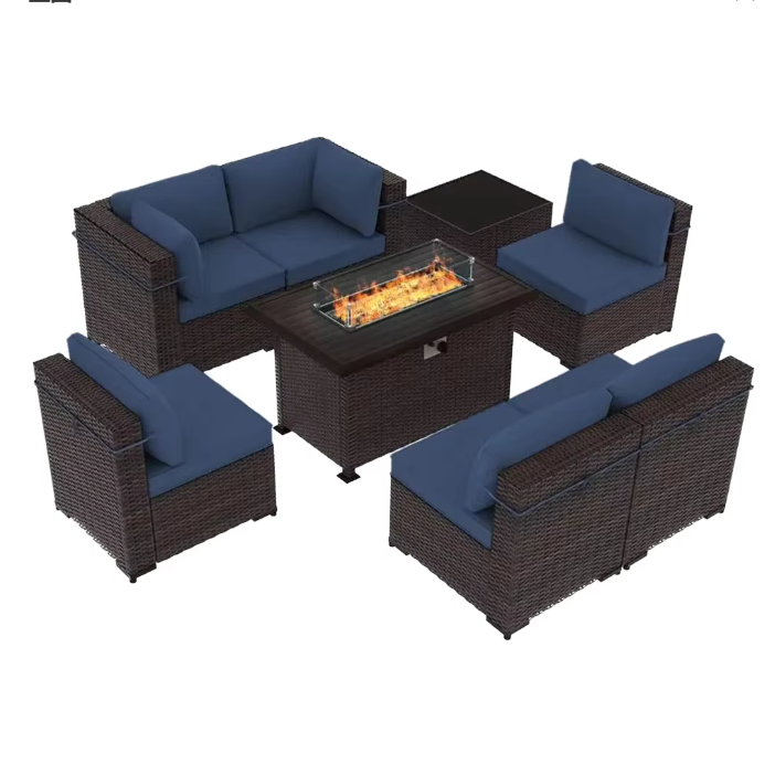 Rattan Lounge Set - Conjuntos de Jardim com Mesa e