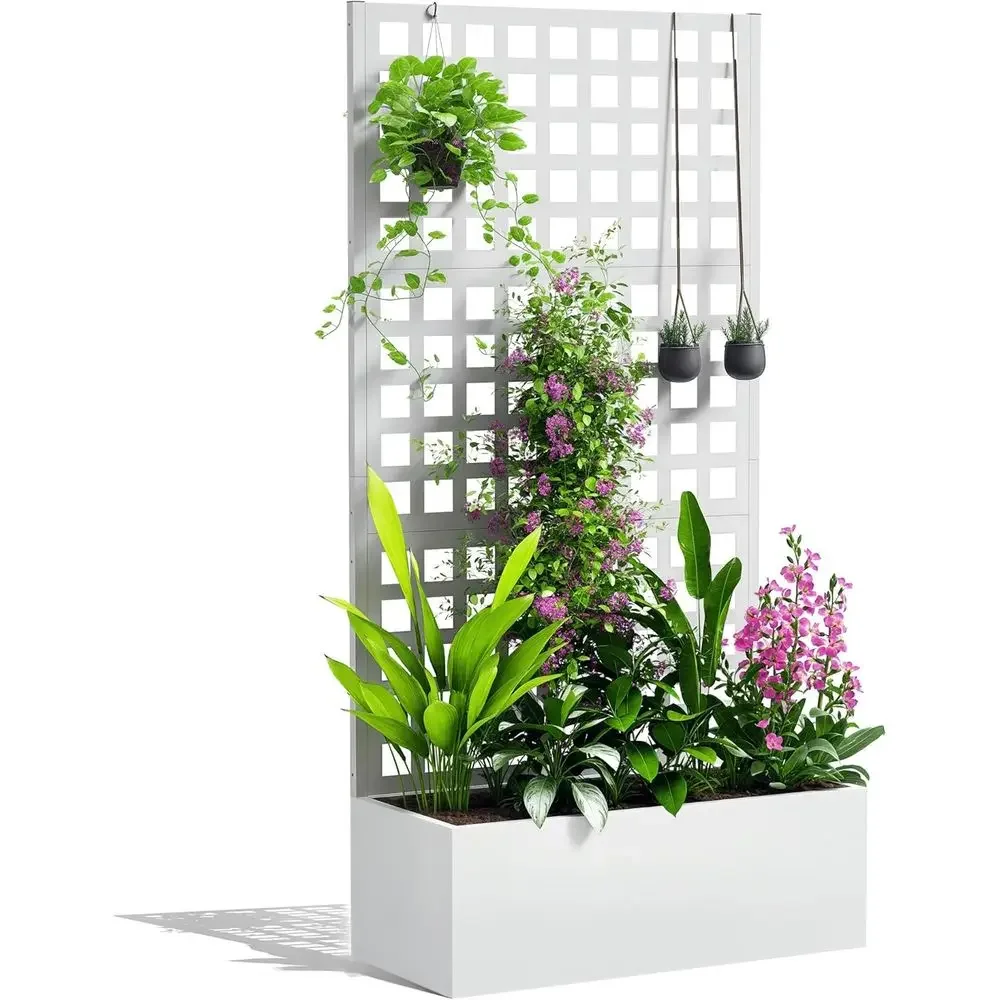 Planter Raised Metal - Canteiro Elevado com Treliça, Caixa de