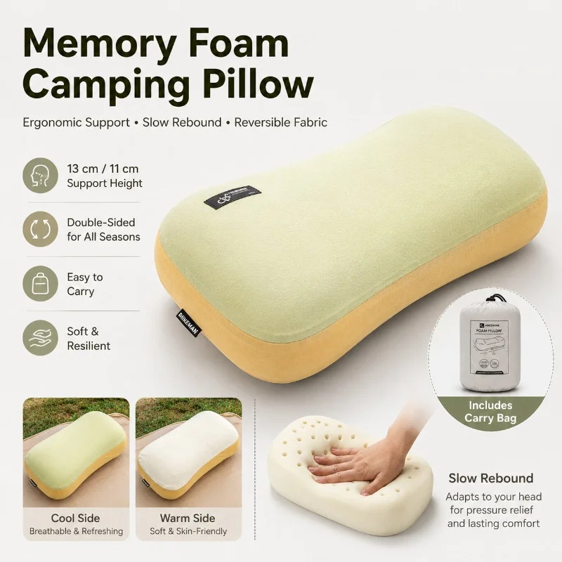 Outdoor Furniture Pillows - Travesseiro Portátil Ultraleve de Espuma Viscoelástica