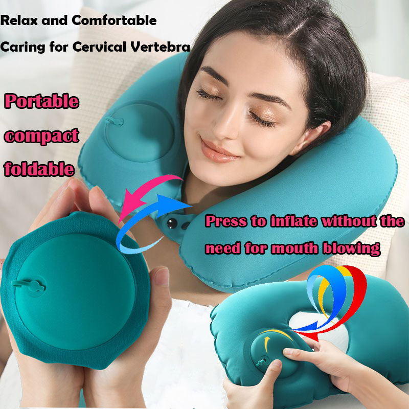 Outdoor Furniture Pillows - Almofada inflável portátil para pescoço, que