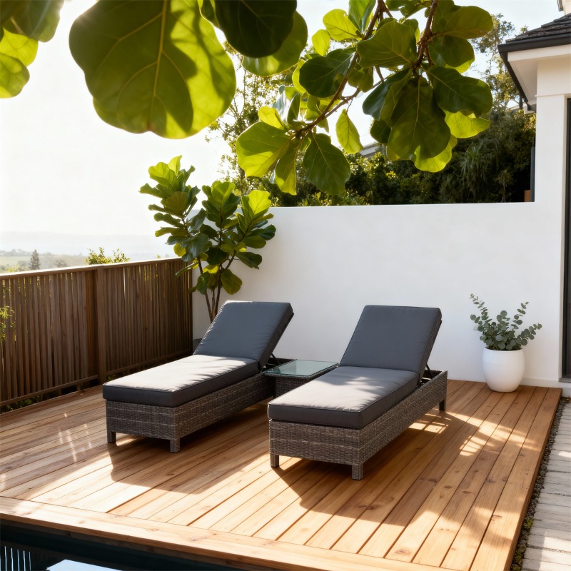 Rattan Lounge Set - Conjunto de cadeiras de vime para