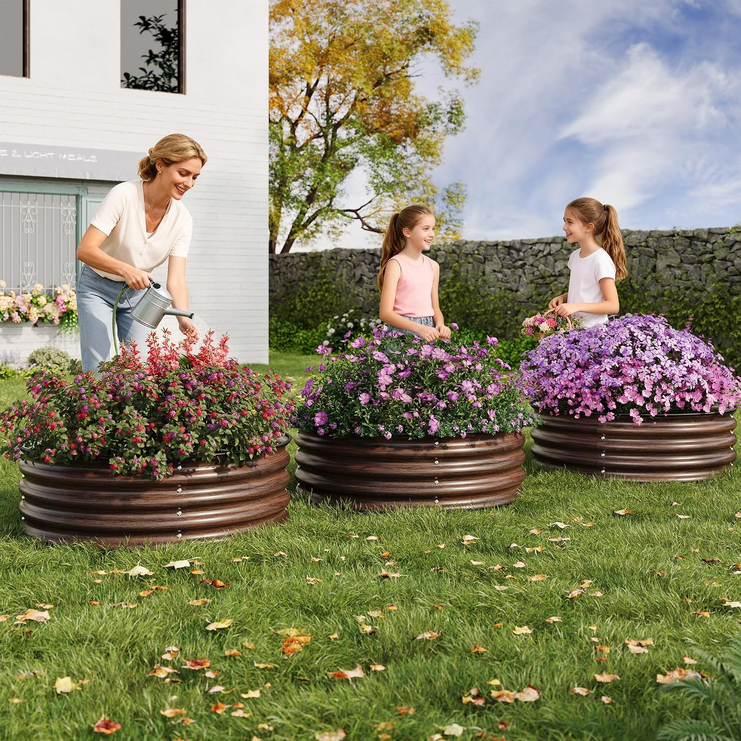 Planter Raised Metal - Kit de 2/3 Peças de Canteiro