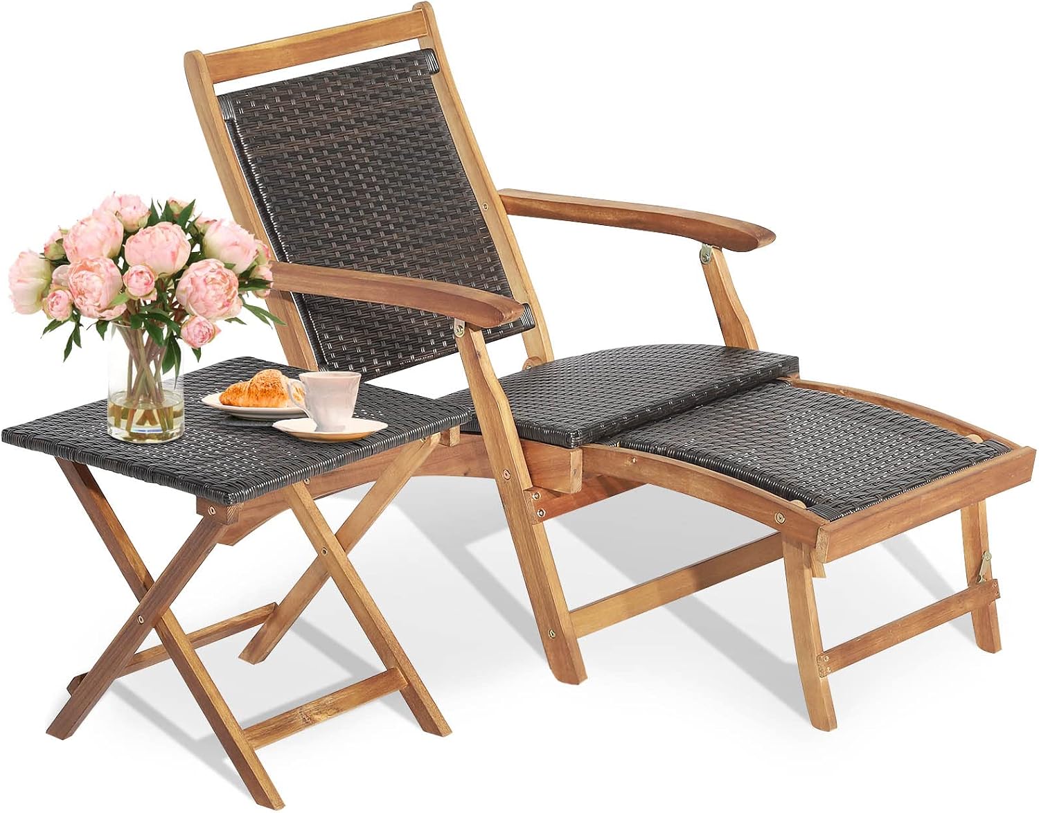Outdoor Furniture Recliner Set - Conjunto de Cadeira de Pátio Dobrável
