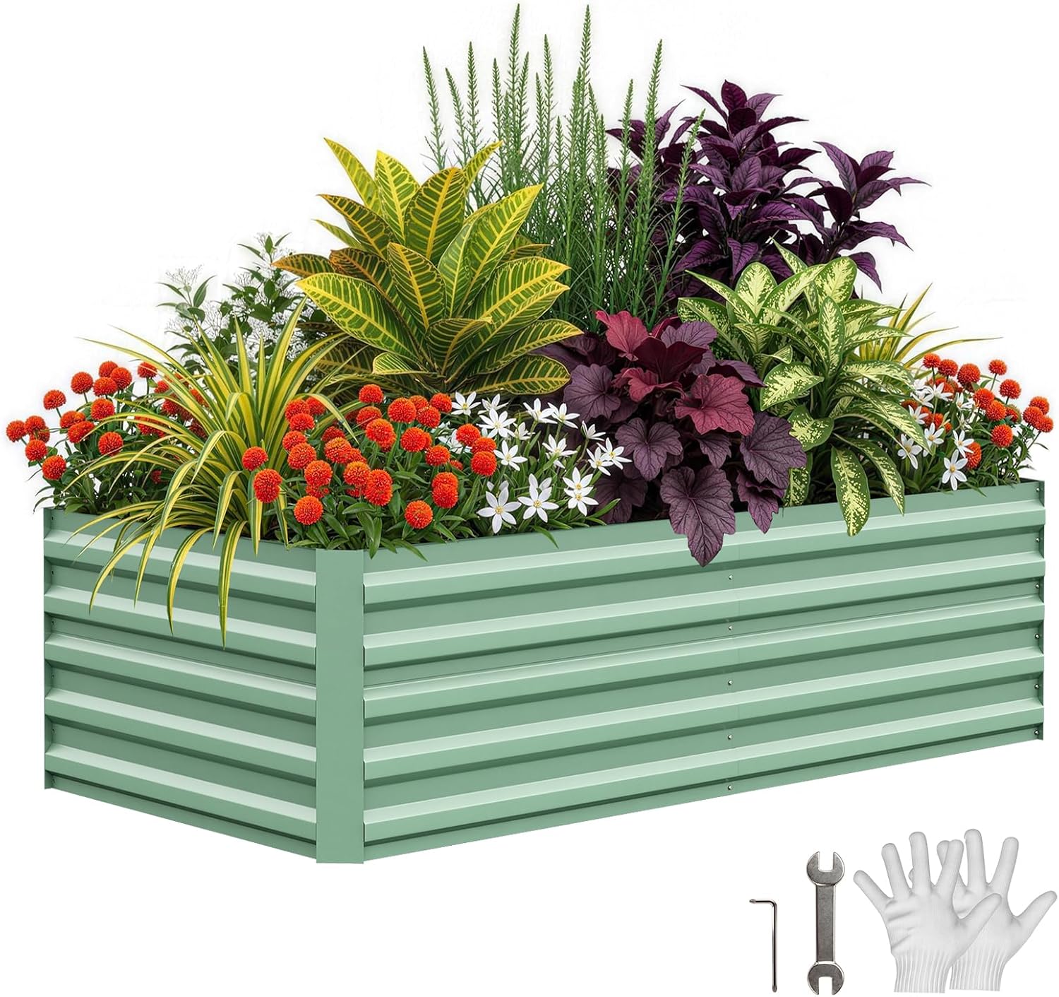 Planter Raised Metal - Canteiro Elevado Galvanizado Tacleekii 8x4x2ft para