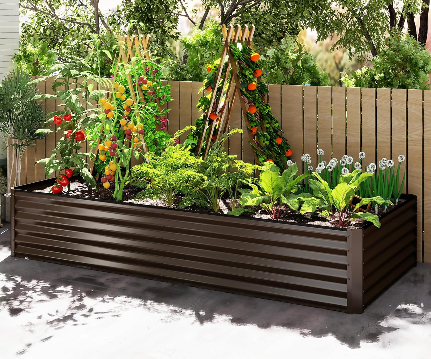 Planter Raised Metal - Canteiro Elevado Galvanizado 8x4x1.5 Pés, Caixa