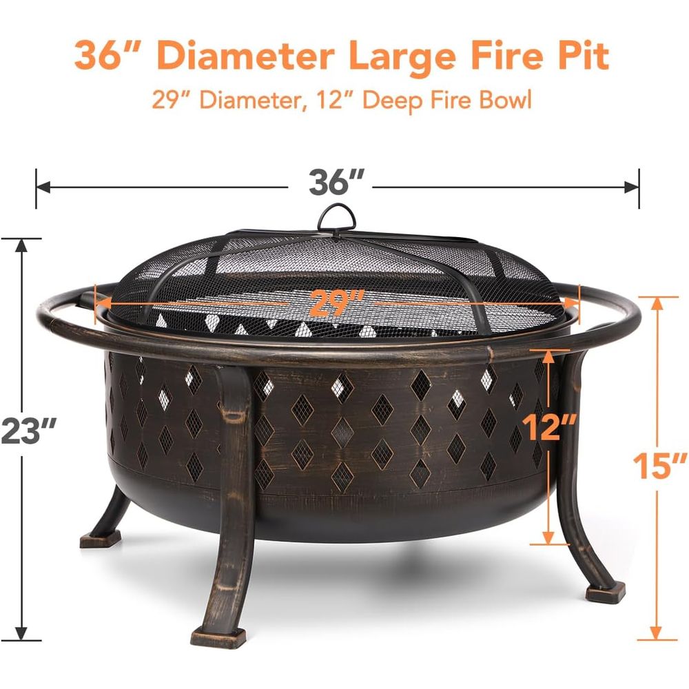 Fogueira de Aço Resistente de  - Fire Pit Bowl avaliação e preço