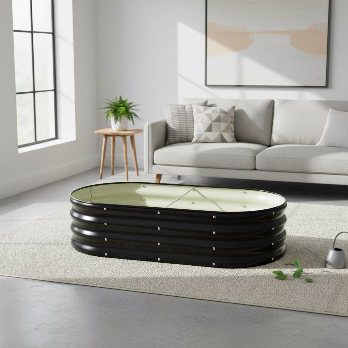 Canteiro Elevado Oval de Metal - Planter Raised Metal avaliação e preço