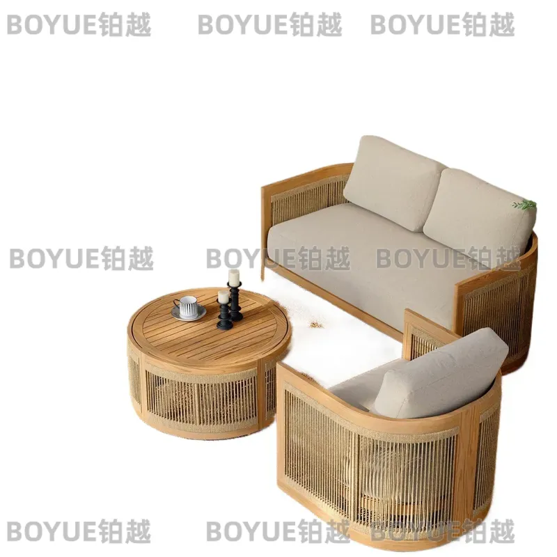 Conjunto de Sofá de Madeira Te - Rattan Lounge Set avaliação e preço