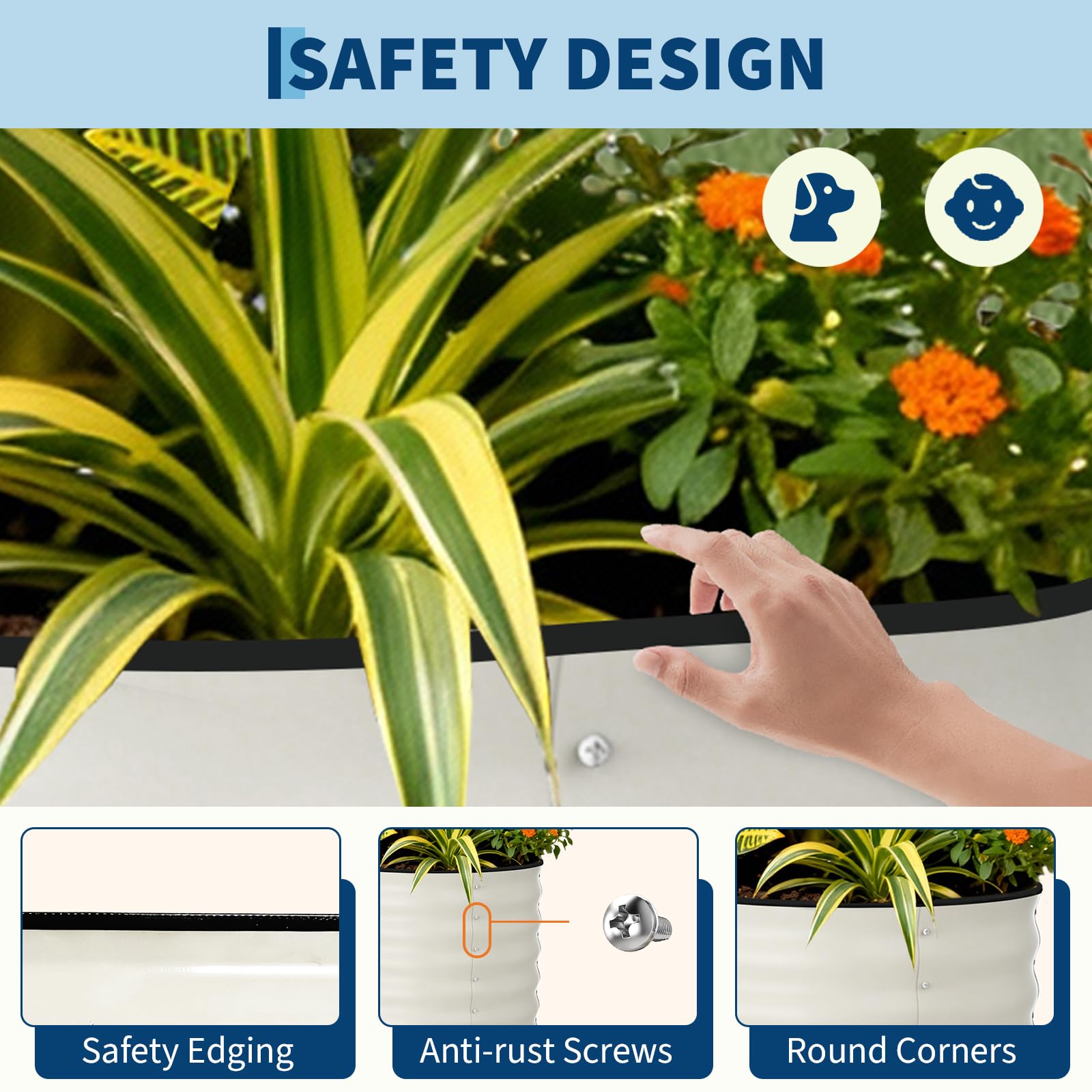 1PC Canteiro Elevado Oval 8x4x - Planter Raised Metal avaliação e preço