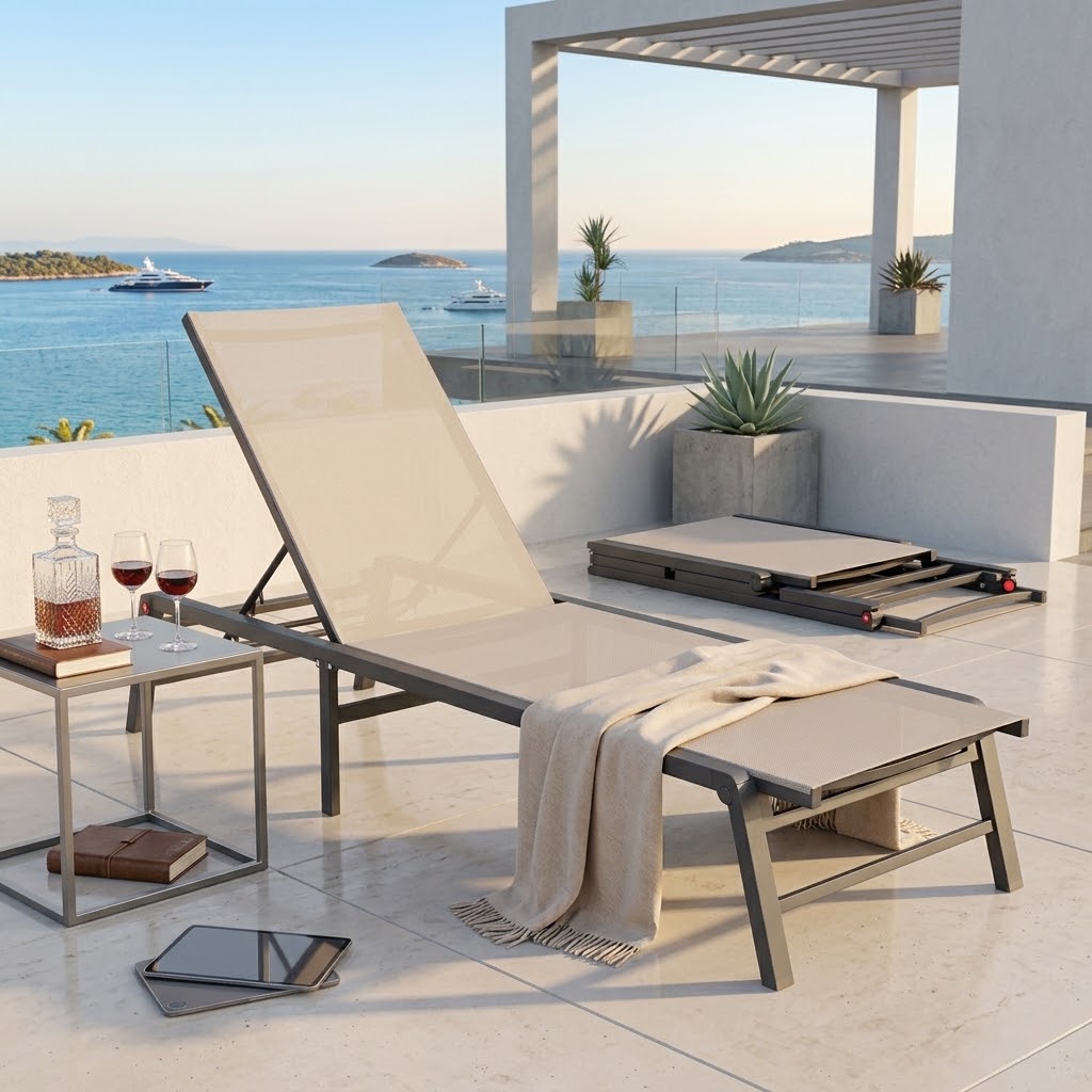 Espreguiçadeira Dobrável, Recl - Outdoor Furniture Recliner Set avaliação e preço