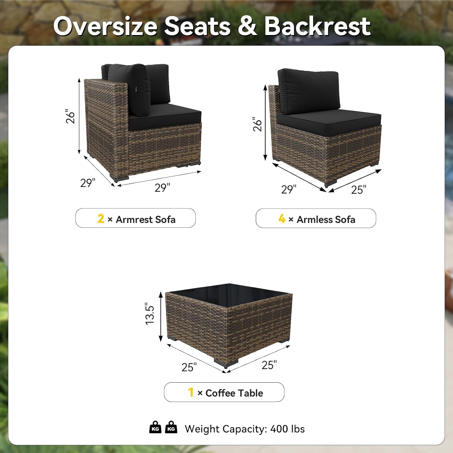 Conjunto de Móveis de Vime par - Outdoor Furniture Yellow avaliação e preço