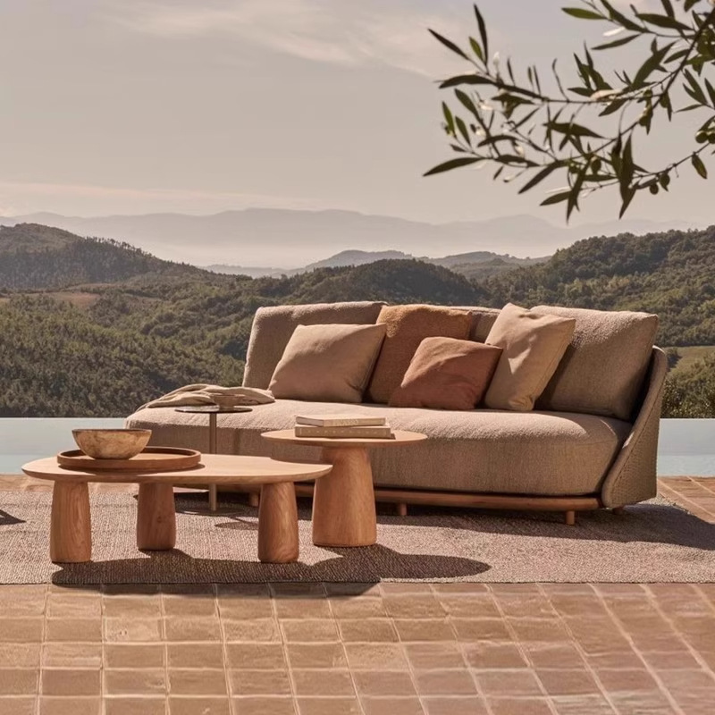 Sofá nórdico de teca para área - Outdoor Furniture Hotel avaliação e preço