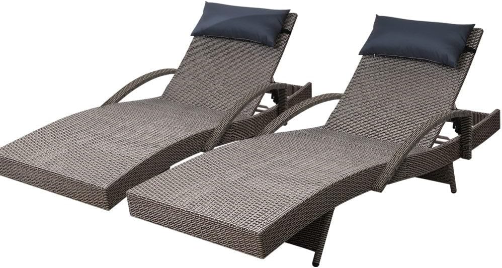 com 4 posições ajustáveis almo - Rattan Lounge Set avaliação e preço