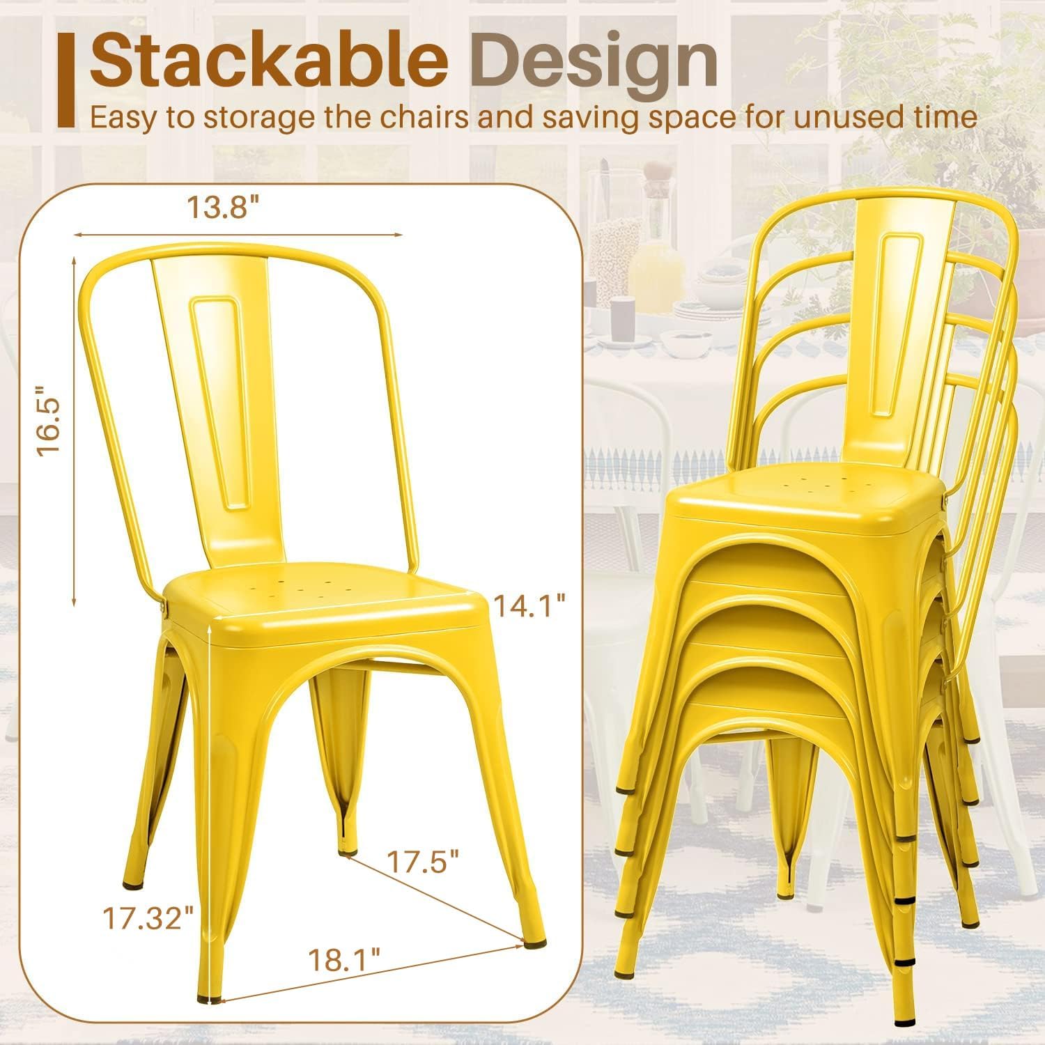 Conjunto de 4 cadeiras de jant - Outdoor Furniture Yellow avaliação e preço