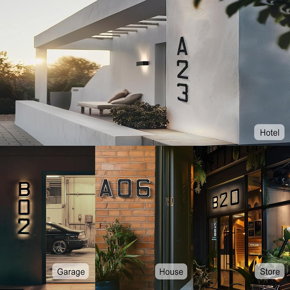 Números de Casa Iluminados por - Outdoor Furniture Hotel avaliação e preço