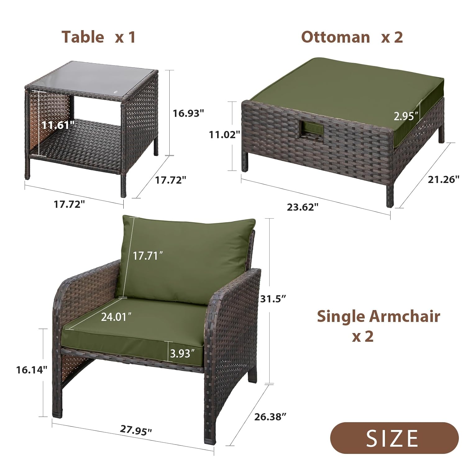 Conjunto de 5 Peças de Rattan  - Rattan Lounge Set avaliação e preço