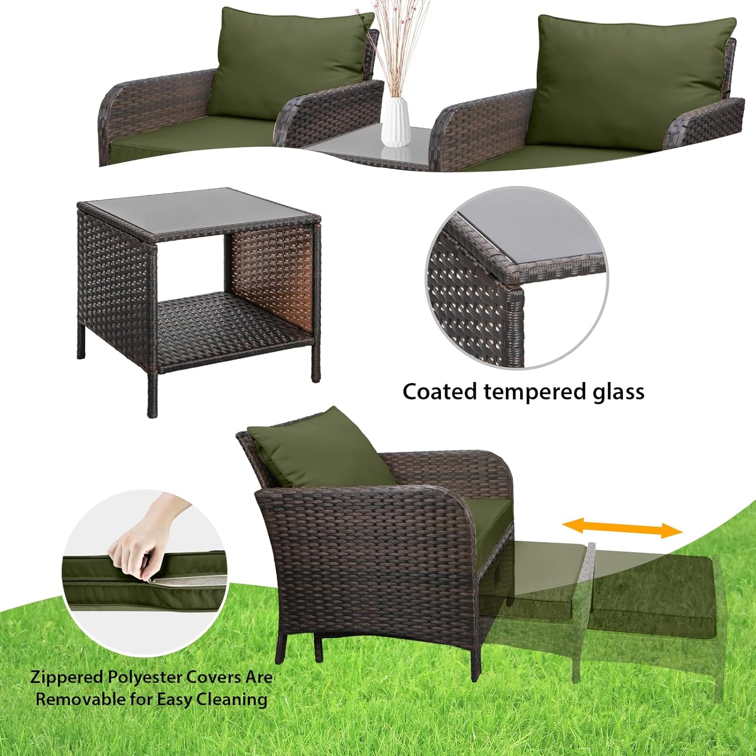 Conjunto de 5 Peças de Rattan  - Rattan Lounge Set avaliação e preço