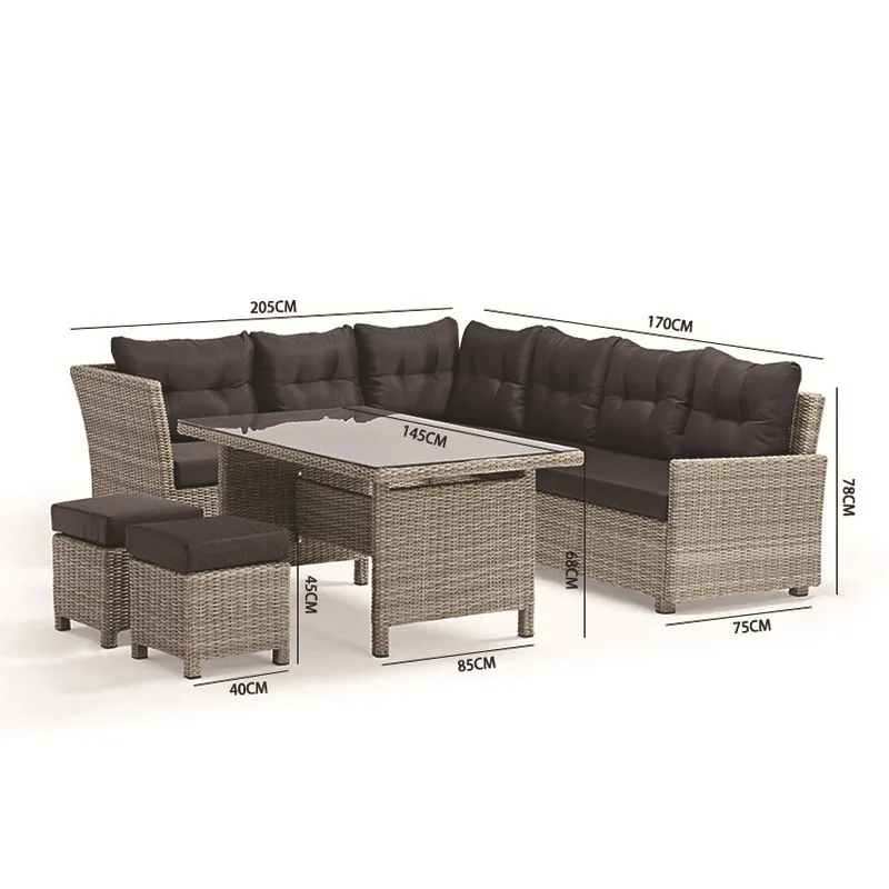 Conjunto de Sofá Lounge de Vim - Rattan Lounge Set avaliação e preço