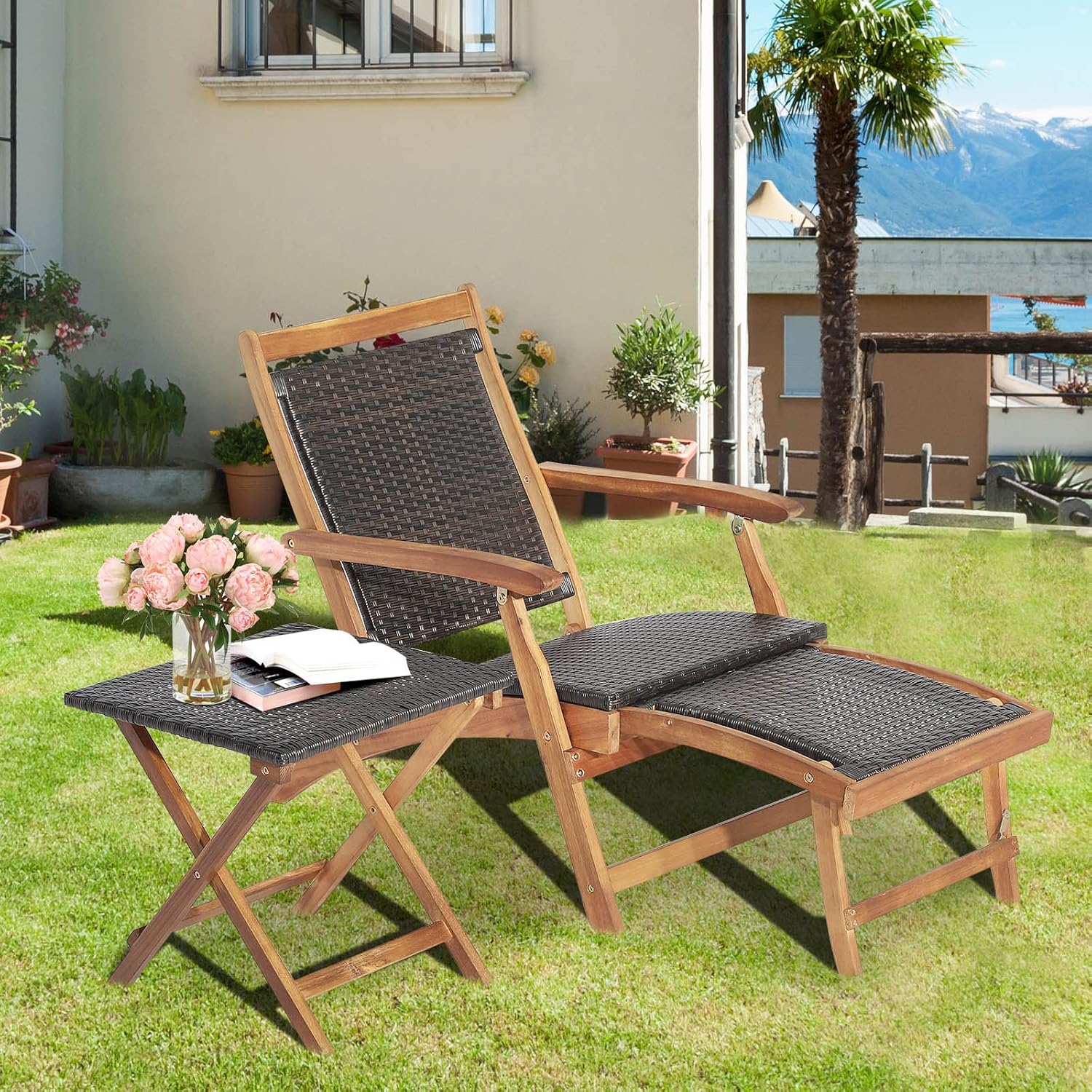Conjunto de Cadeira de Pátio D - Outdoor Furniture Recliner Set avaliação e preço