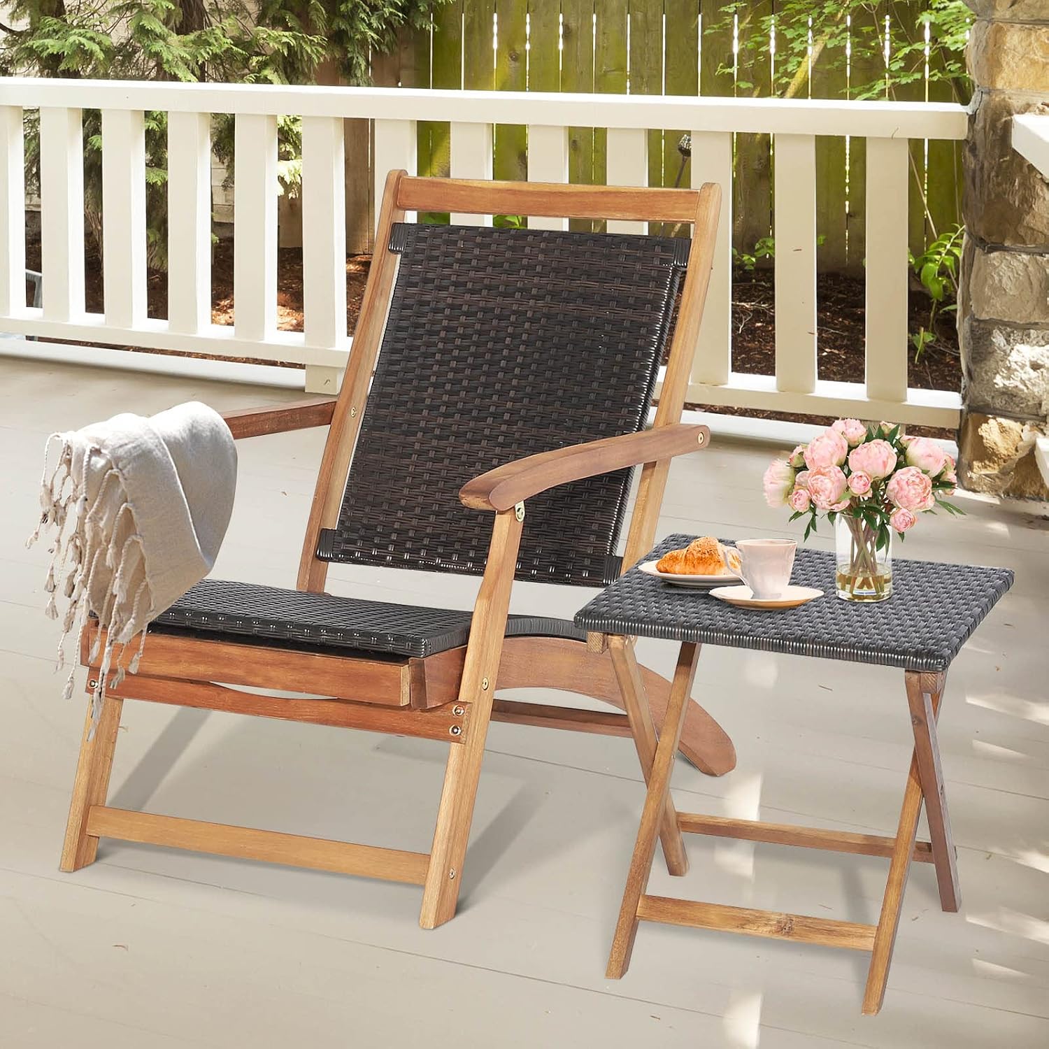 Conjunto de Cadeira de Pátio D - Outdoor Furniture Recliner Set avaliação e preço