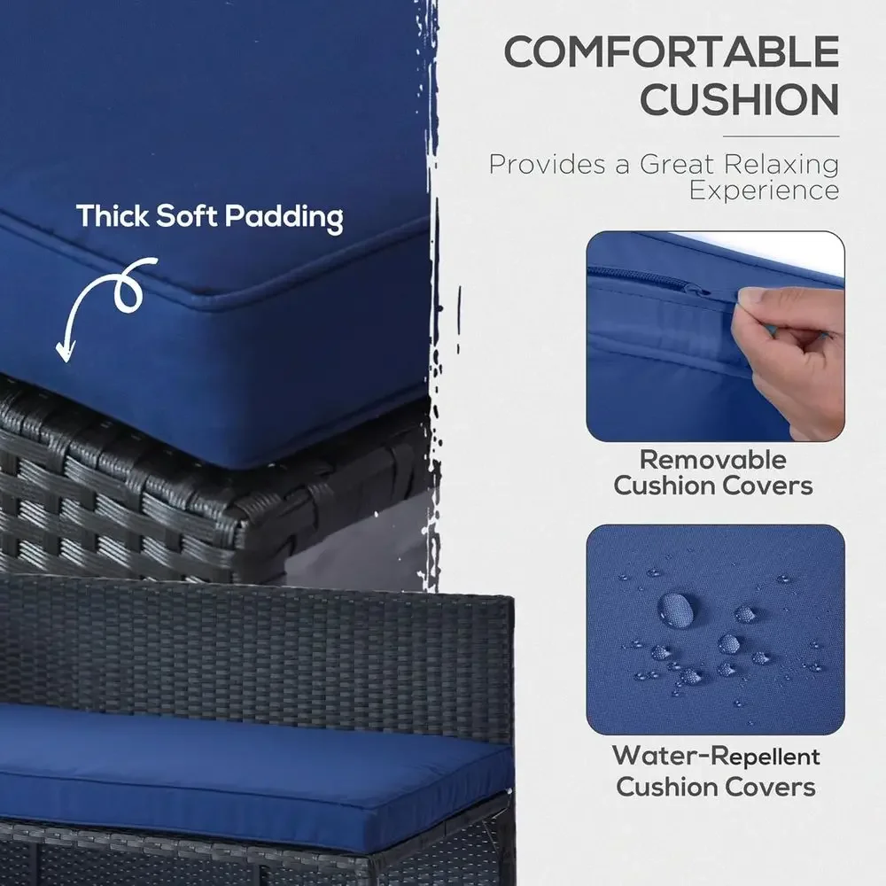 Conjunto de Sofá de Rattan Azu - Rattan Lounge Set avaliação e preço