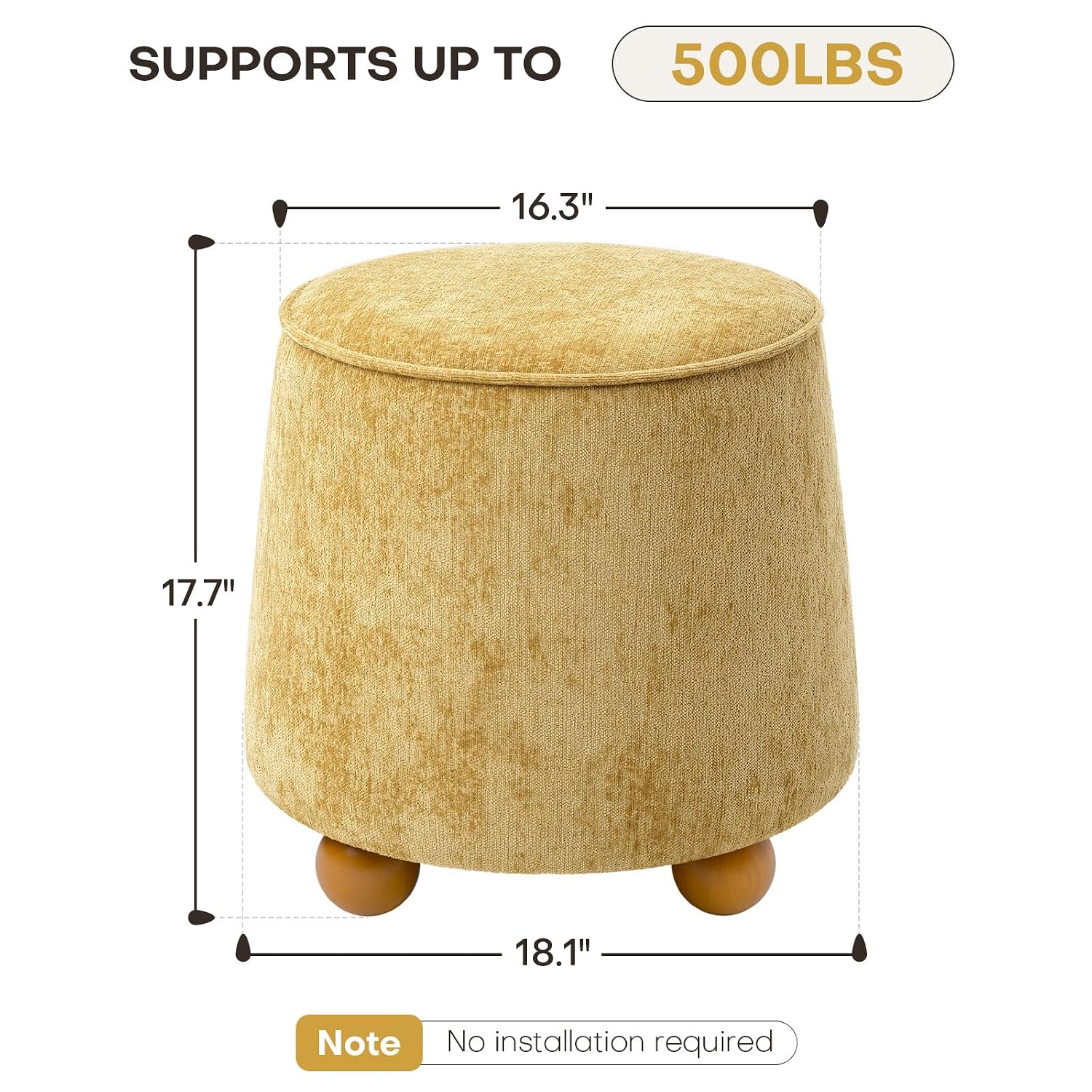 Puff Redondo Cônico de Madeira - Outdoor Furniture Yellow avaliação e preço