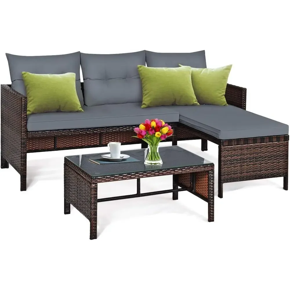 Conjunto de Móveis de Vime par - Rattan Lounge Set avaliação e preço