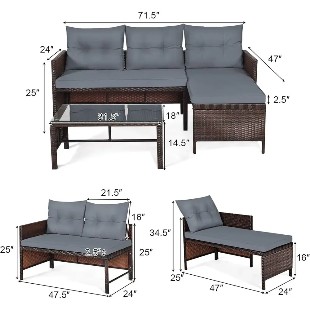 Conjunto de Móveis de Vime par - Rattan Lounge Set avaliação e preço