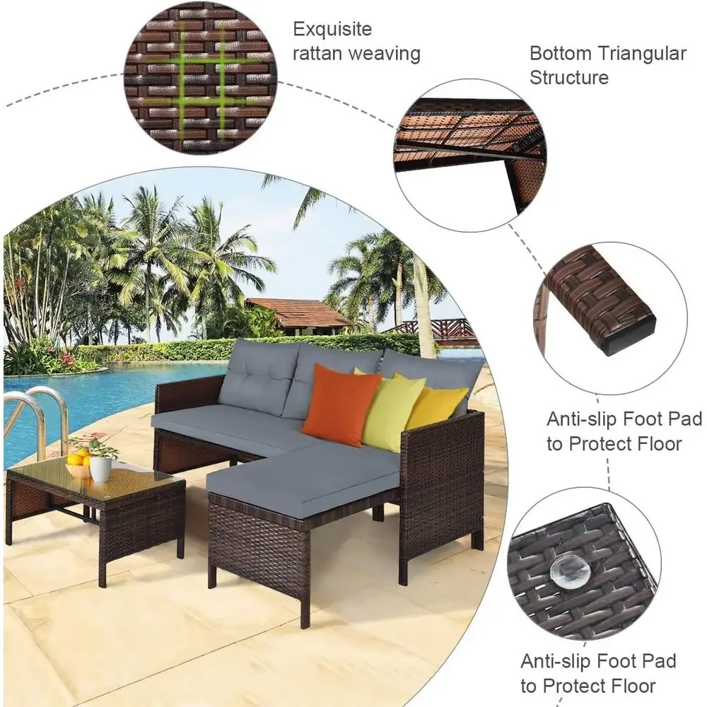 Conjunto de Móveis de Vime par - Rattan Lounge Set avaliação e preço