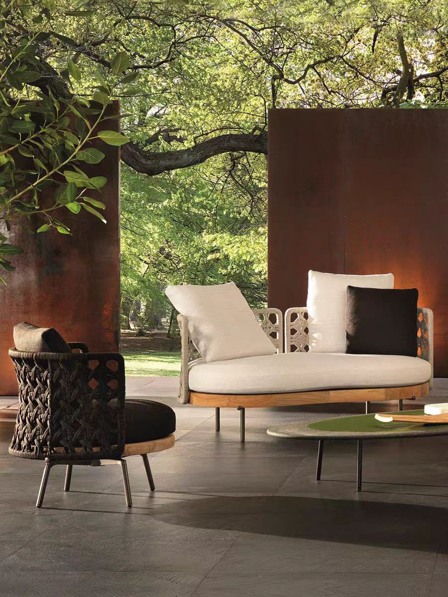 # Conjunto moderno de sofá e p - Outdoor Furniture Recliner Set avaliação e preço